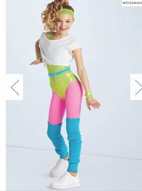 Weissman "Maniac" Neon Dance Costume - Lime, Pink & Turquoise - Size MC